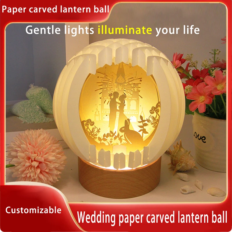 

Christmas Birthday Wedding Creative Gift Stereoscopic Atmosphere Light DIY Handmade Paper Carving Planet Light