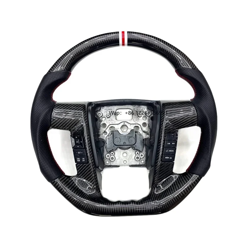 

Durable Carbon Fiber Steering Wheel Fit Gen1 Raptor F150 Everest Ranger Anti-slip Grip Easy Clean Customizable