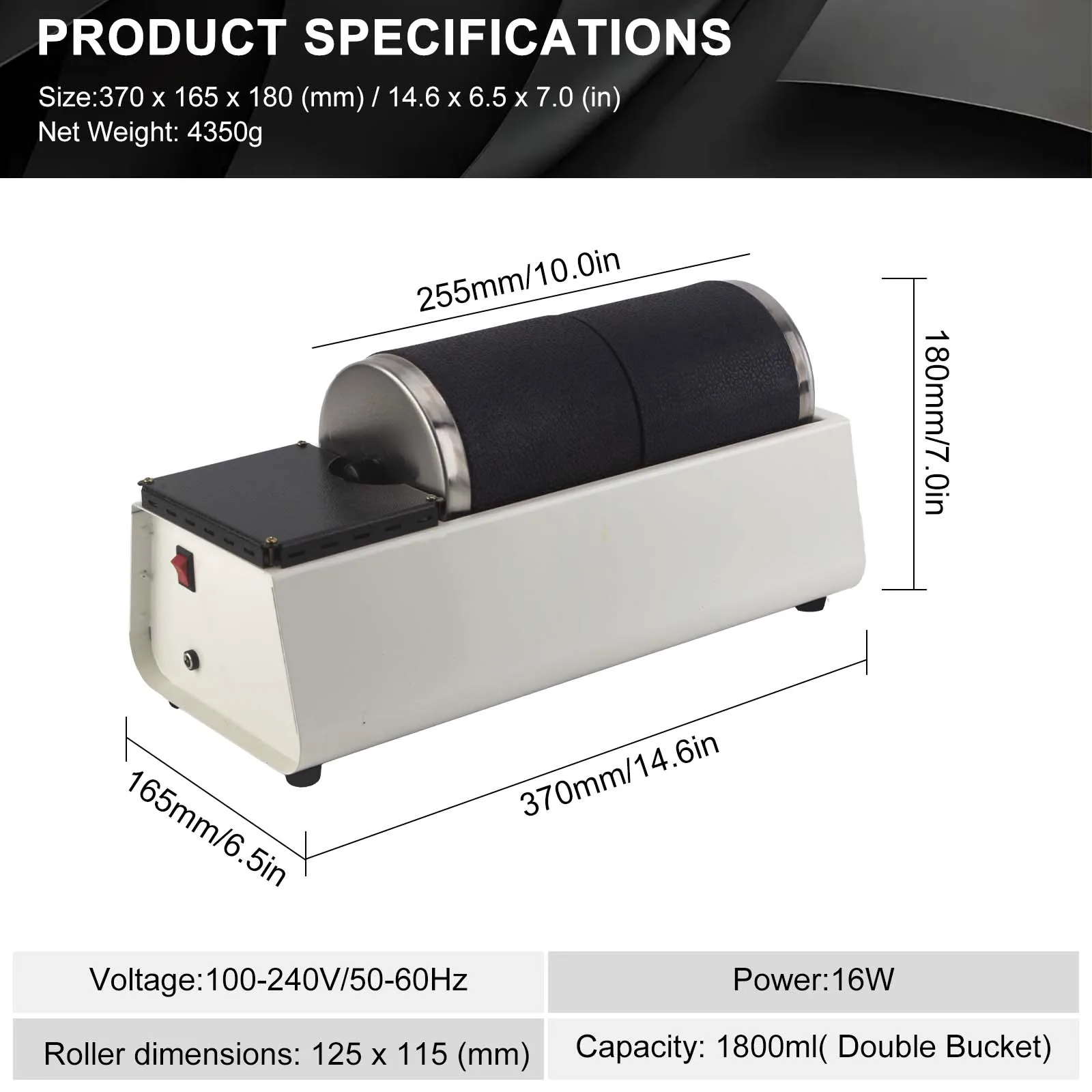 DT-30 Jewelry Rotary Tumbler Polisher with Dual Barrels for Metal Cleaning, Finishing and Handmade Jewelry Making