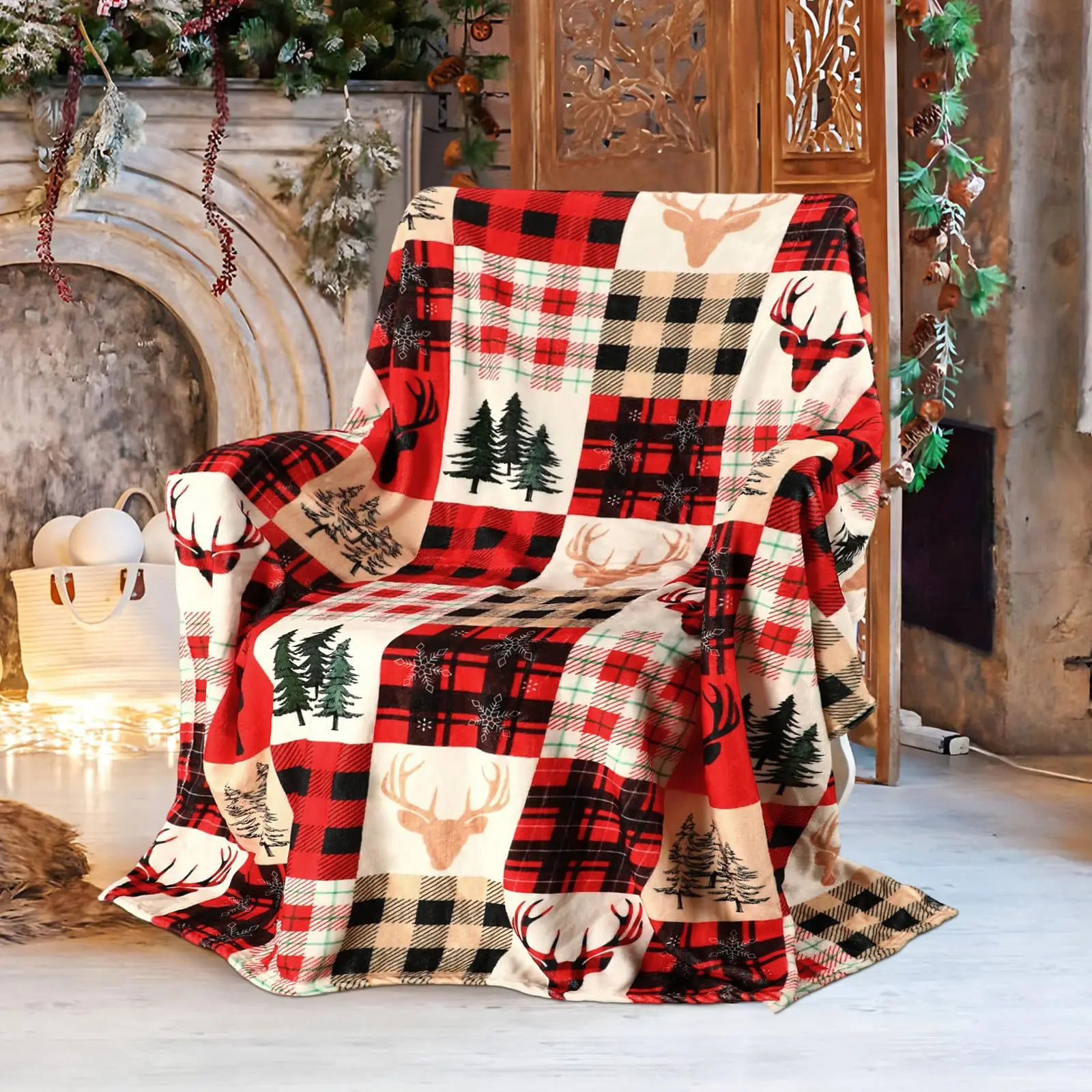 Flannel Blanket Autumn Pumpkin Plaid Harvest Maple Leaf Digital Printing Blanket Source Manufacturer Wholesale