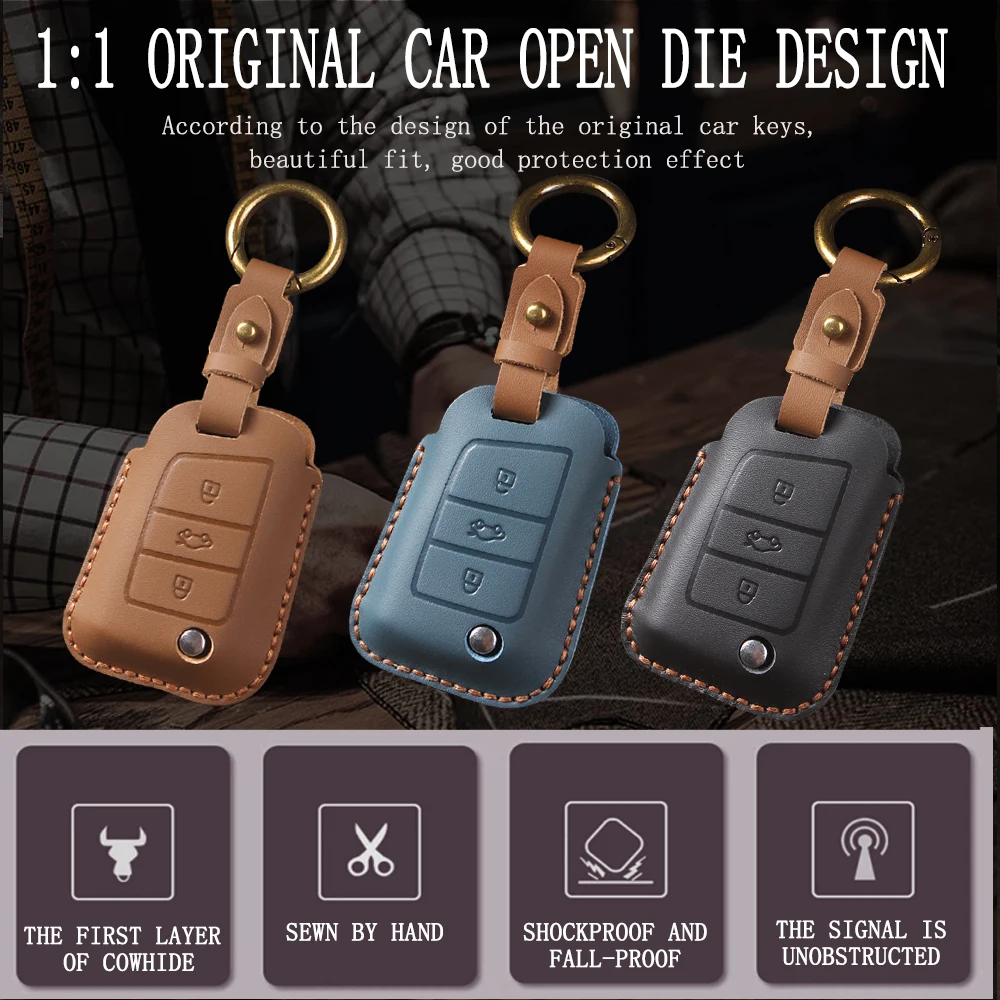 Car Key Case Cover For Volkswagen VW Golf 7 gti mk7 r Touran Skoda Octavia 3 Superb Karoq Kodiaq Seat Leon mk3 Ateca Accessories
