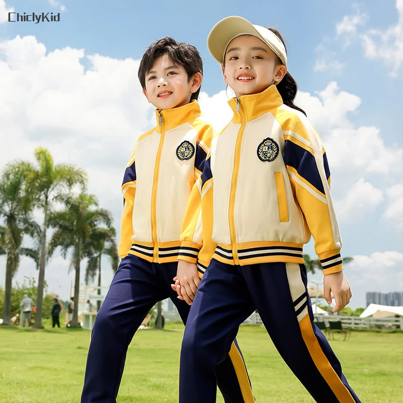 Kids School Uniforms Girls Colorant Jacket Polo Shirt Sport Pants Boys Outfits Child Skirt Shorts Toddler Students Clothes Sets