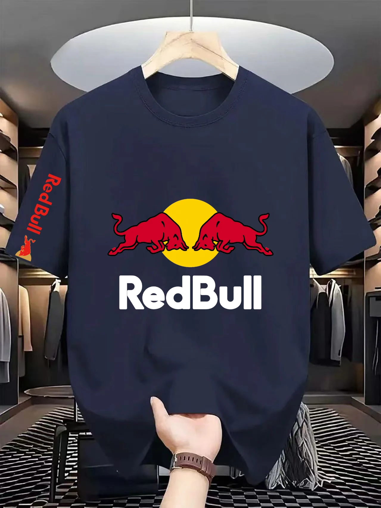 

Men's Exclusive Red Bull Racing mesh Team Fan T-shirt, Summer Quick Drying Breathable Short Sleeve T-shirt For Track Day