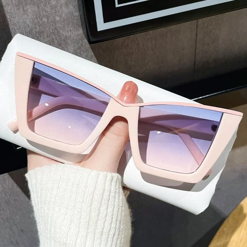 2025, modische Cat-Eye-Sonnenbrille, Gold eingelegt, Anti-Ultraviolett, schlichtes Design, DS-204