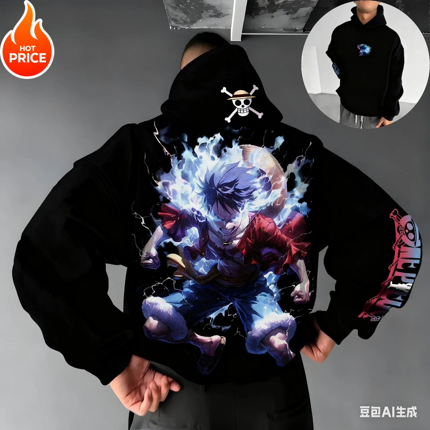 قطعة واحدة لوفي هاراجوكو 2025 جديد الشتاء الرجال هوديي الشارع خمر المرأة المتضخم مقنعين البلوز كم طويل للجنسين Y2K #5