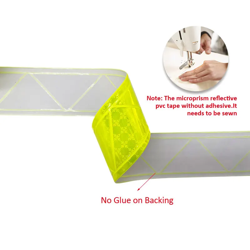 VOOFENG High Visibility Microprismatic Reflective Tape W Shape Reflector Sewing on Clothing Bag Warning Tape