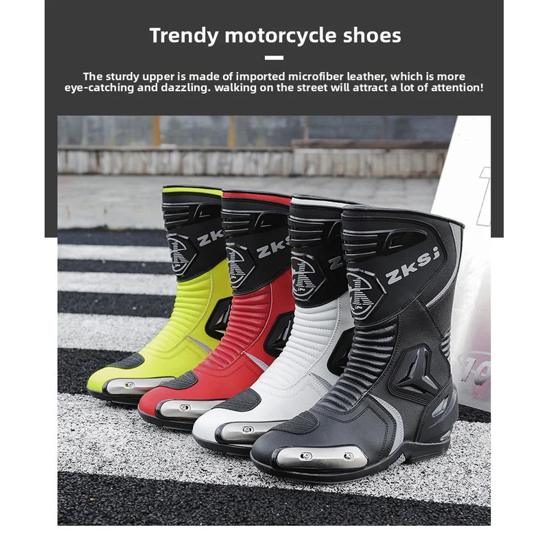 

Professional Motorcycle Boots Men Motocross Off Road Racing Boots Wear Resistant Botas Moto Anti-slip Motorcyclist Shoes