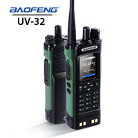 Baofeng UV-32 Multi-band 10W GPS Bluetooth App Program FM Air Band Walkie Talkie 2.0” HD Display 2200mAh USB-C Charging Battery