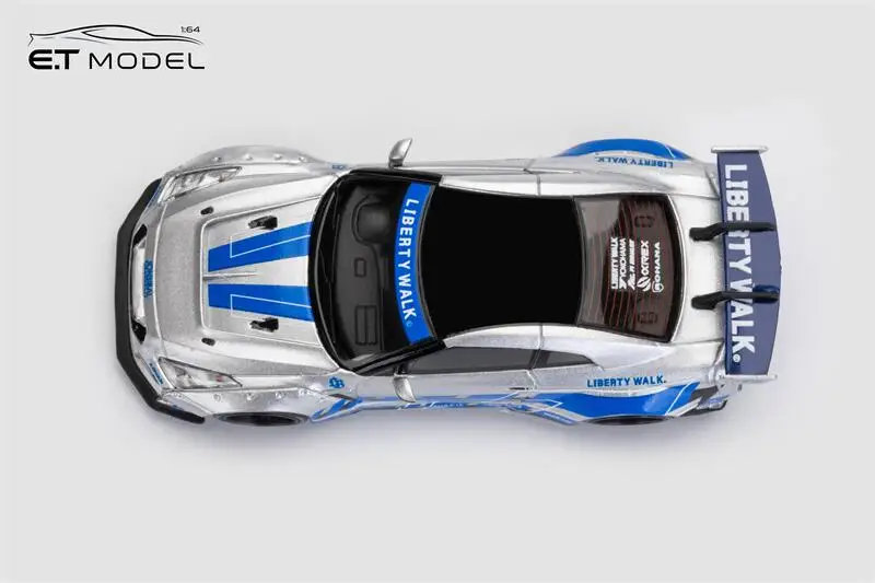 

ET Model x Model Collect MC 1:64 R35 LB Widebody FNF Silver Blue Limited499 Alloy Vehicle Collectible Car Model