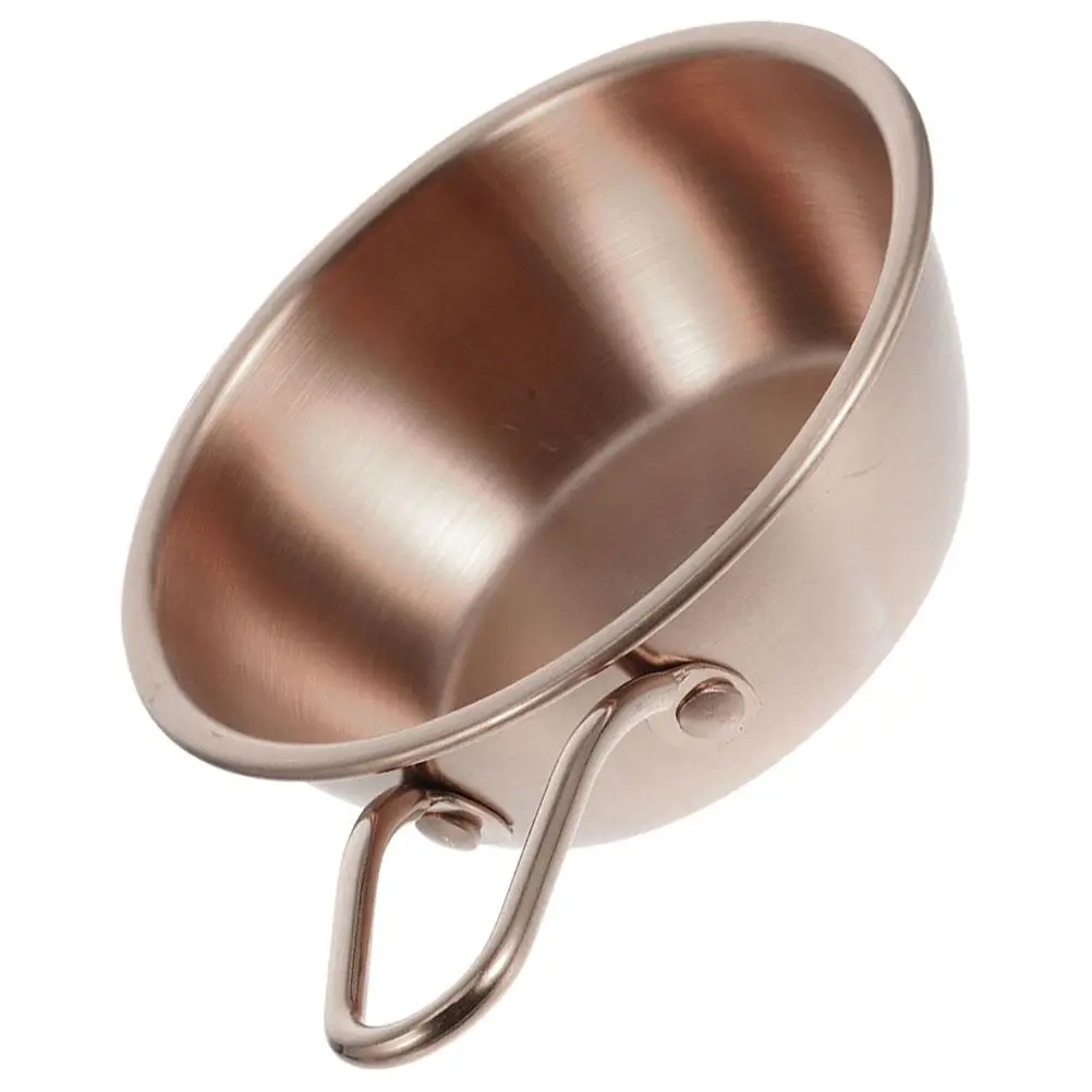

Stainless Steel Sauce Bowls with Handle Korean Style Dipping Condiment Bowls Round Soy Containers Practical Material Long Term