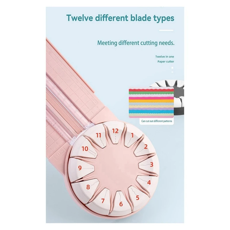 12 In 1 Rotary Paper Trimmer, Multi-Functional Cutting Tool With 12 Cutting Blade Heads, Portable Paper Cutter Durable