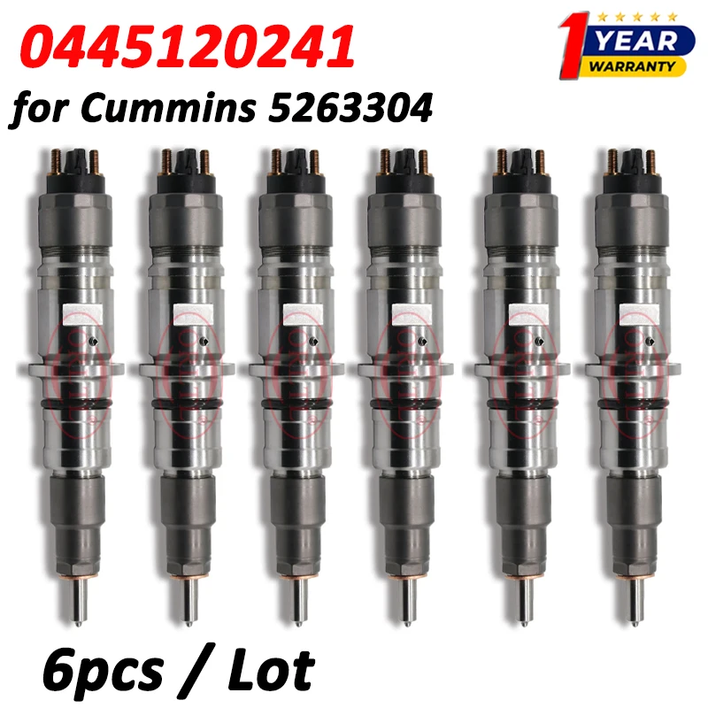 

6pcs 0445120241 5263304 Diesel Auto Injector Nozzle 0 445 120 241 For Kamaz 6520-19 8.9L 4930485 3976631