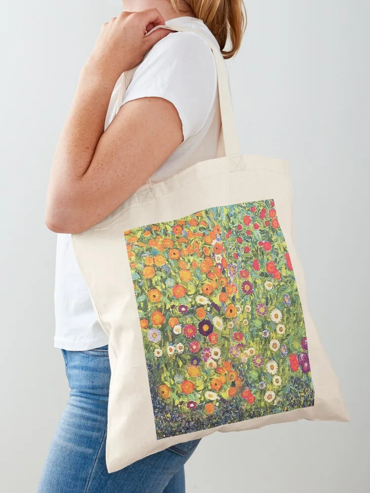 

Flower Garden by Gustav Klimt (seamless pattern version) Tote Bag shopping bag Shopper bag tote men's