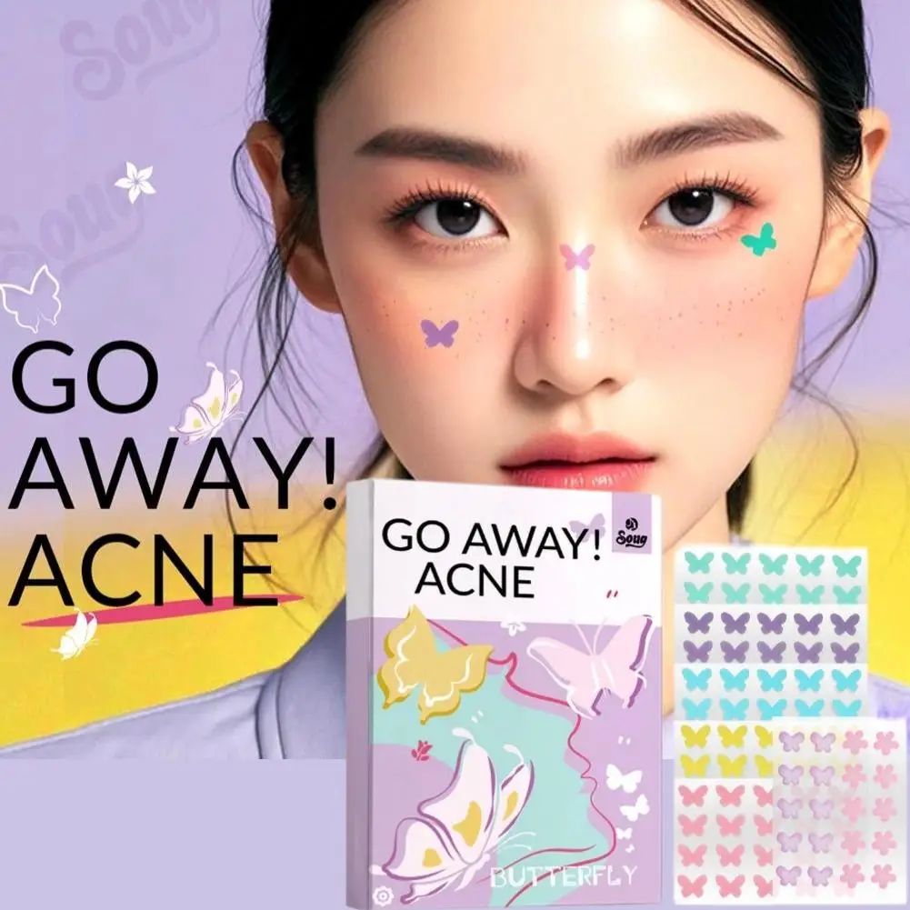 120Pcs Butterfly Shape Acne Pimple Patch Stickers Blemish Spot Concealer Cover 0.1mm Acne Treatment Pimple Remover Skin Care