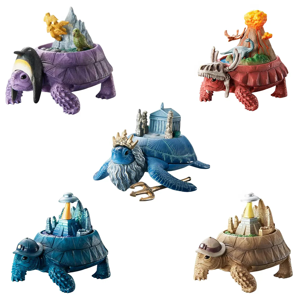 

Оригинальные капсульные игрушки: милые фигурки легендарных черепах 2-го поколения, Атлантида, Айсберг, подводные окаменелости, вулканы, рептилии.