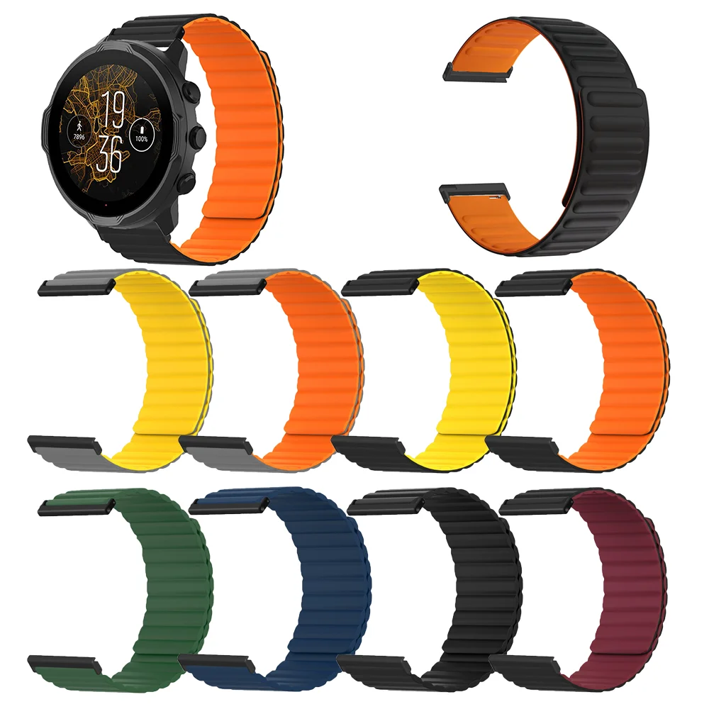 2024 New Silicone Magnetic Loop Wrist Strap For Suunto 9 7 Baro/Suunto D5 Spartan Sport Wrist HR/Baro Smart Watch Band Bracelets