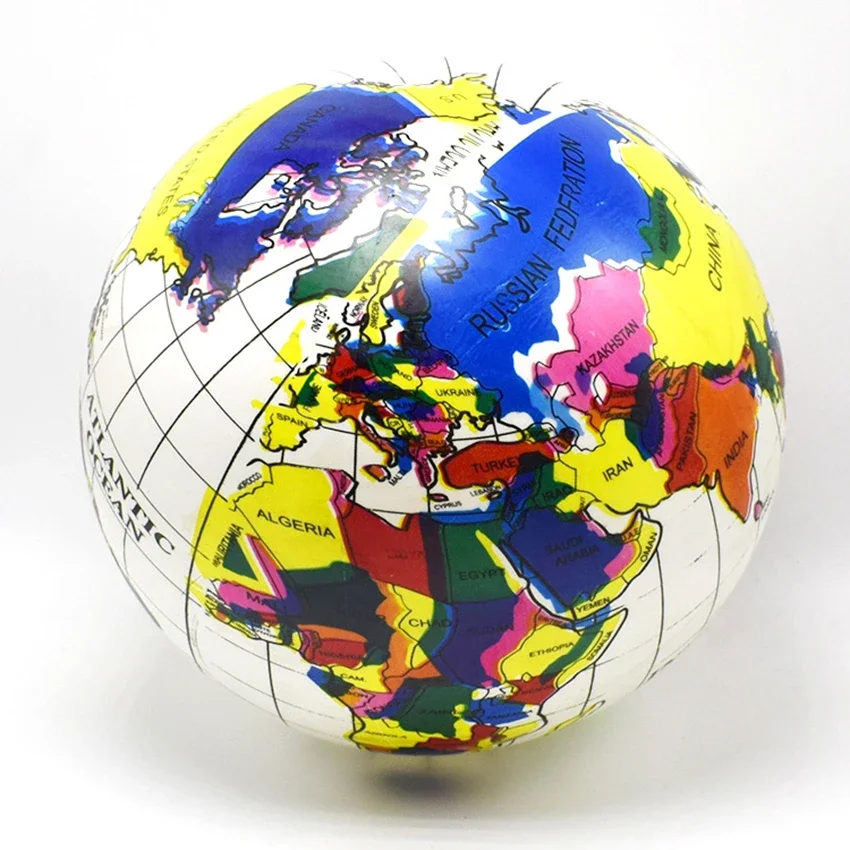 30cm Inflatable Globe PVC World Globe Inflatable Earth Beach Ball for Beach Playing or Geography Teaching for Kids Teachers