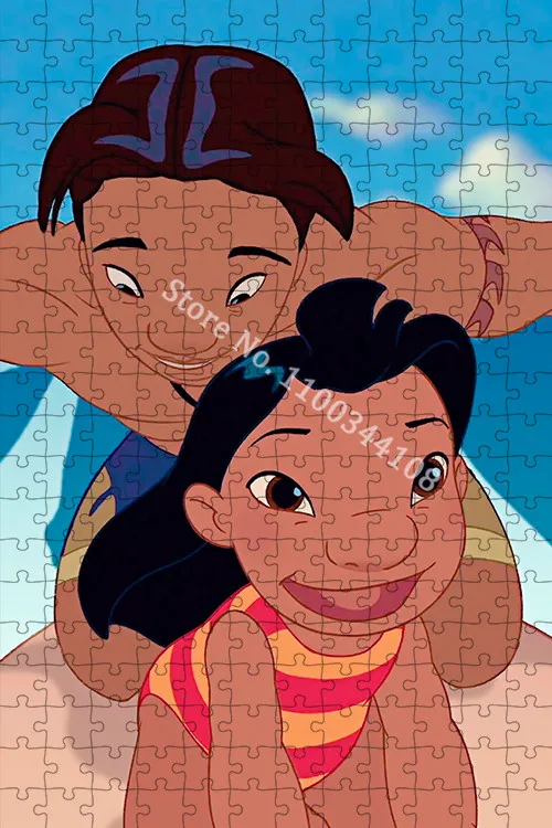 300/500/1000 Pcs Puzzle Disney Cartoon Lilo & Stitch personaggi Jigsaw Puzzle giocattolo educativo per bambini gioco di decompressione per adulti