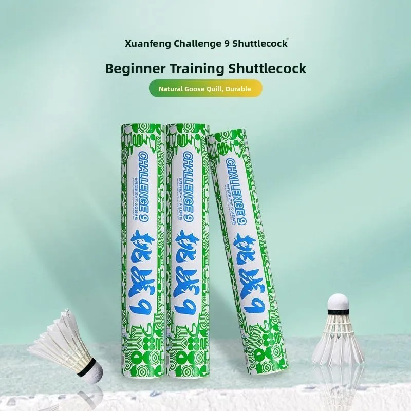 beginner-badminton-training-goose-feathers-12-pcs-set-durable-soft-wood-ball-head-professional-grade-for-sports-fitness-fans