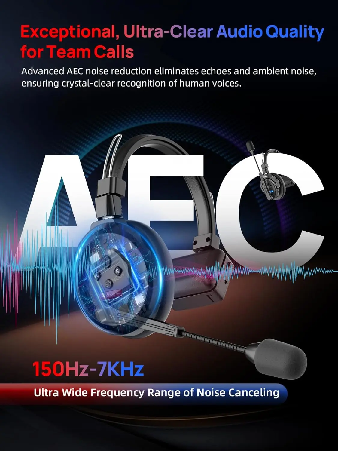 SYNCO XTALK X2 X5 2.4G Wireless Intercom Headset System 2-Person 350M 1148FT 24H Working Time Noise Reduction for Video Shooting