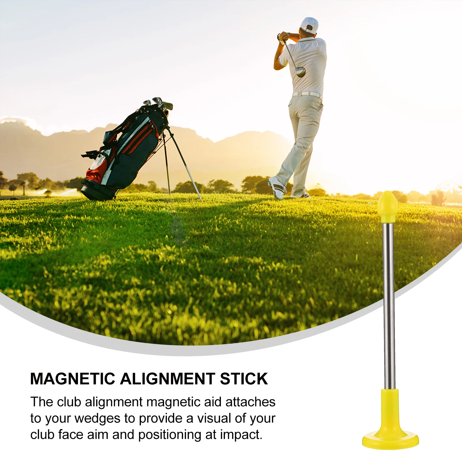 

Golf Alignment Rod Magnetic Swinging Trainer Training Aids Sticks ABS Plastic Base Suction Design Easy Carry Direction Indicator
