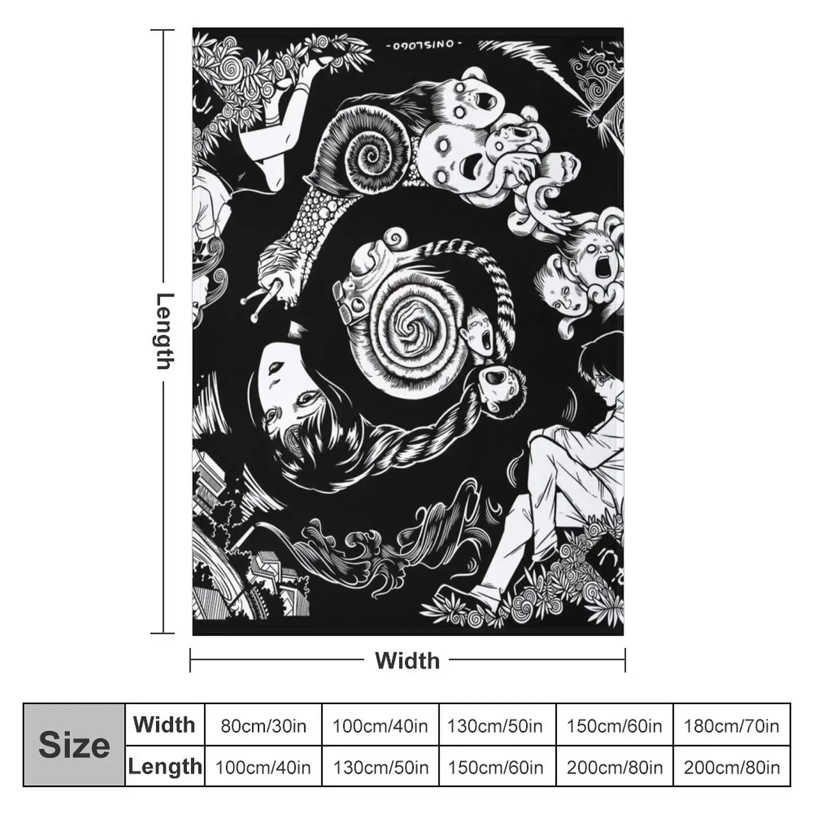 Spiral Into Horror - Uzumaki Throw Blanket anime Sofa Quilt Picnic Blankets