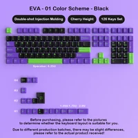 Teclado Mecánico DIY, Teclas EVA 01, Combinación de Colores - Negro, Juego de Teclas PBT Cherry de Doble Inyección, Opción de 5 Colores
