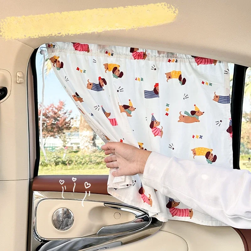1Pcs Suction Cup Curtain The Auto Window Sunshade Cover Cartoon Universal Side Window Sunshade UV Protection for Kid Accessories