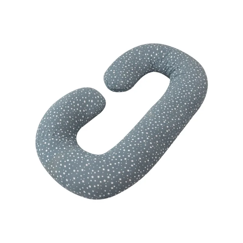 C-Shaped Pregnancy Pillow Star Pattern: Supportive Belly And Back Pillow For Side Sleeping, Solid Color Maternity Pillow