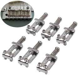 6 Pieces Electric Guitars Tremolo Bridge Saddle System Replacement Part String Instrument Repairing Accessory for Concert