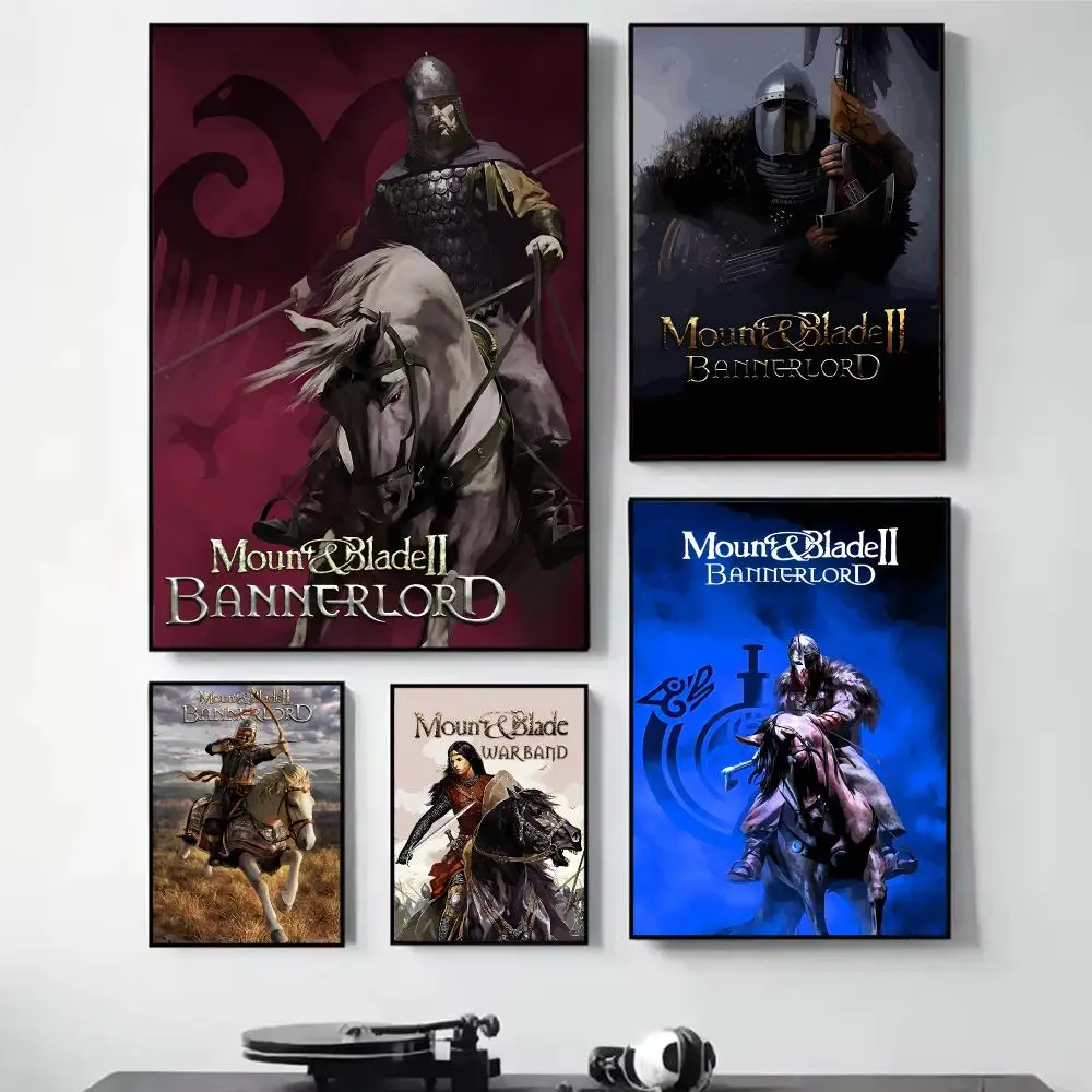 M-Mount & Blade W-Warband Game Painting Calligraphy Self Adhesive Wall Art Waterproof Print For Bedroom Hallway Home Decor