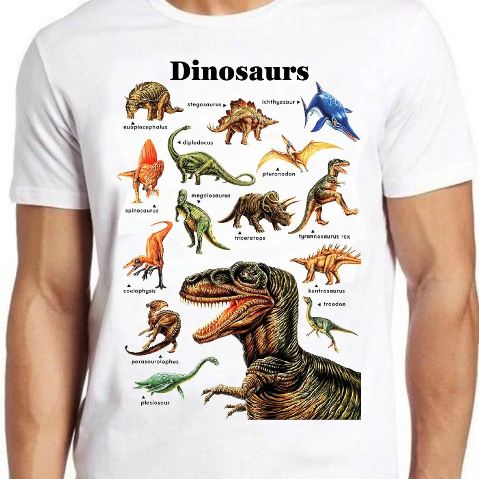 Dinosaurs T Rex Triceratops Stegosaurus Megalosaurus Meme Shirt 2147 vintage Washed Comfortable designer clothes homme