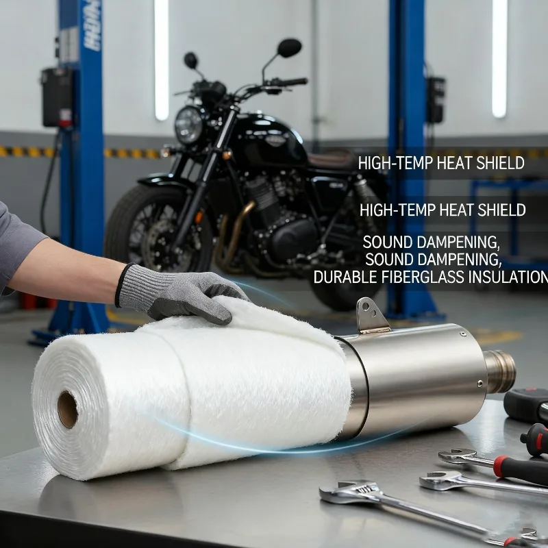 Motorcycle Fiberglass Muffler Auto Interior Accessories Car Motorcycle Exhaust Pipe Fiberglass Muffler Heat Insulating Cotton