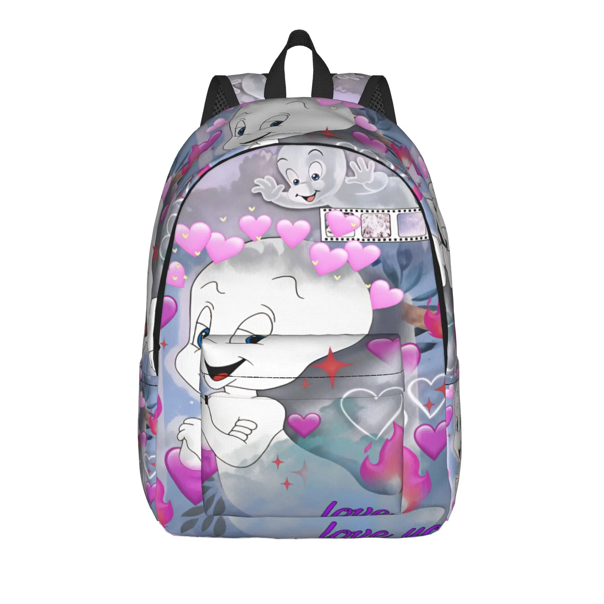 

the Friendly Ghost Casper Backpack College Backpacks Female Design Pattern High School Bags Aesthetic Rucksack