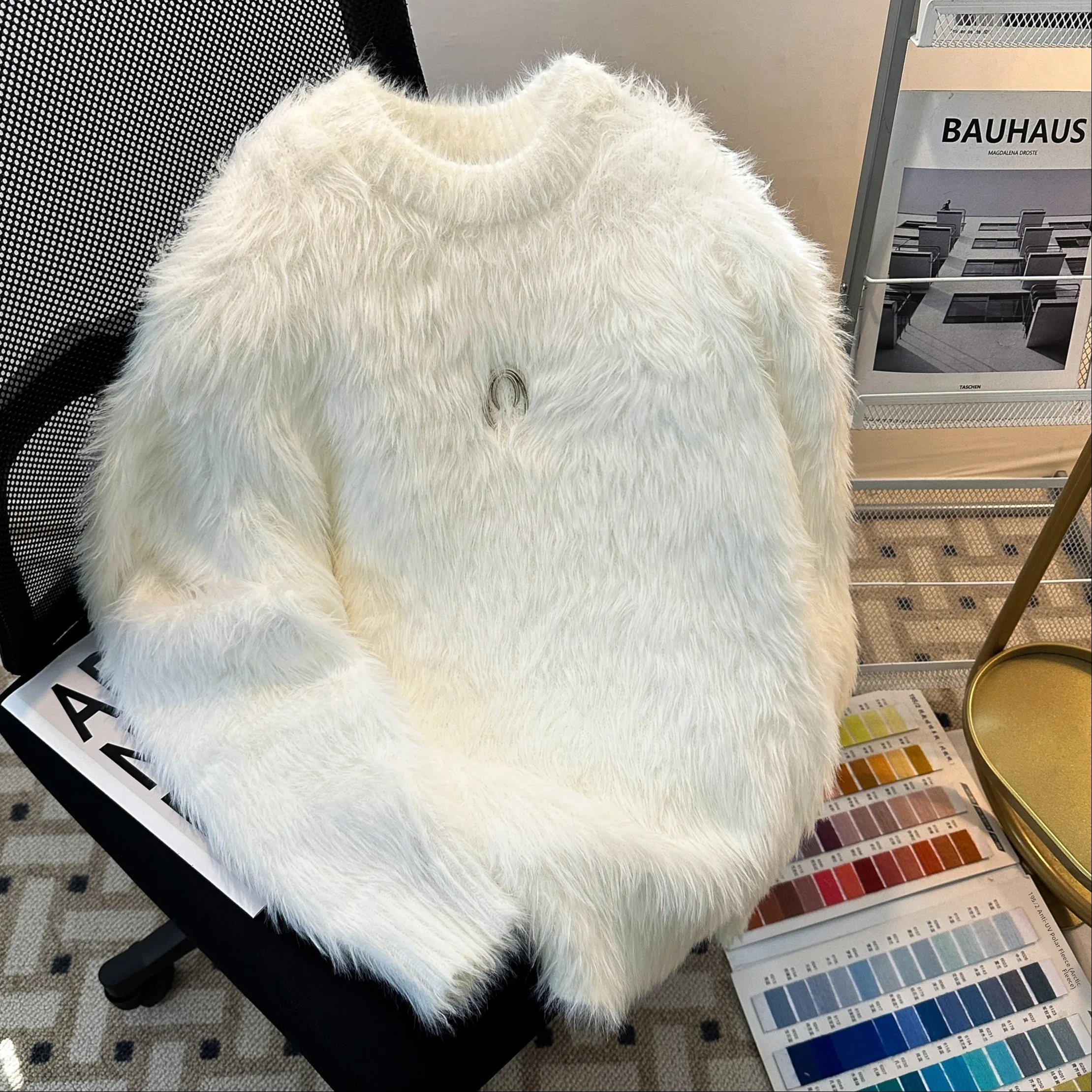 

Мужской вязаный свитер в американском ретро-стиле с круглым вырезом, осенне-зимний, свободный, повседневный, в стиле Lazy Sle