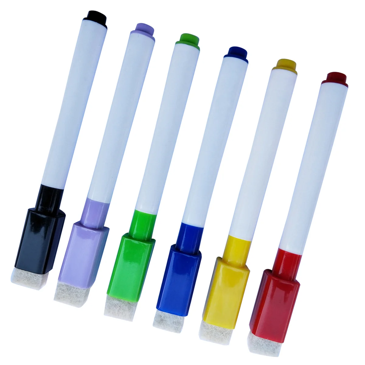 6 Pcs Dry Erase Markers Rewritable Small Size No Magntic Assorted Vivid Whiteboard Dry Erase Markers 6 Color *1pcs Magnet Pen