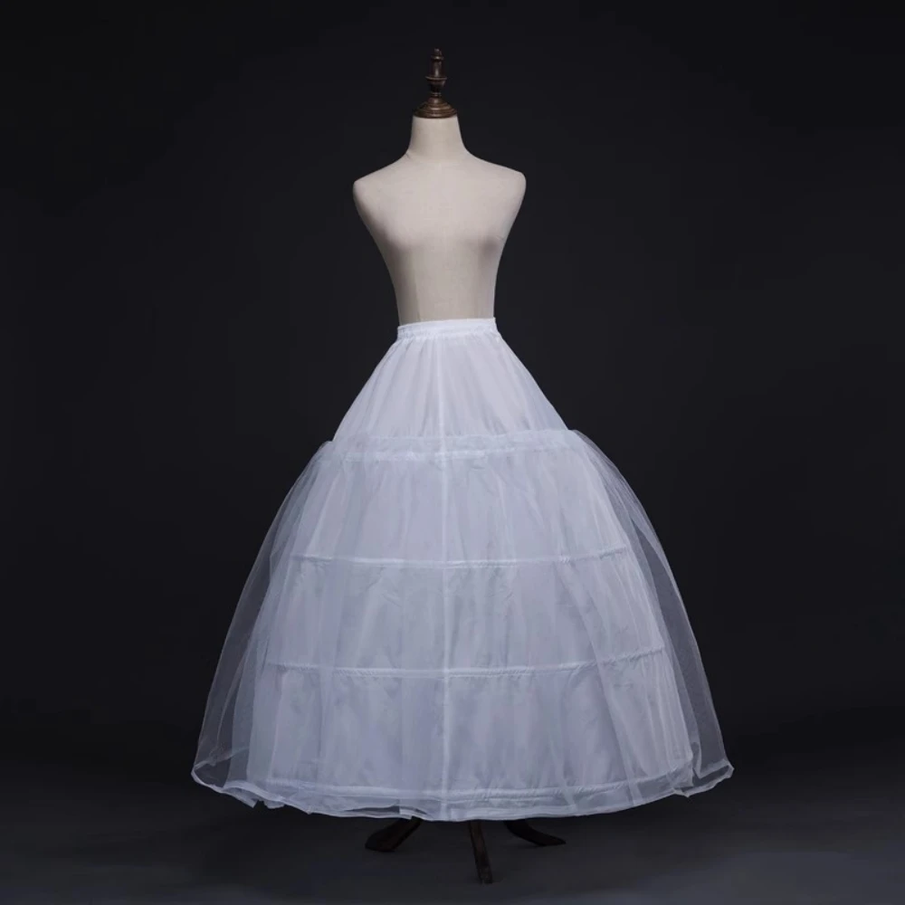 Nuovo arrivo abito da ballo sottoveste gonna intima di alta qualità abito da sposa 4 cerchi in Tulle bianco sottoveste accessori da sposa