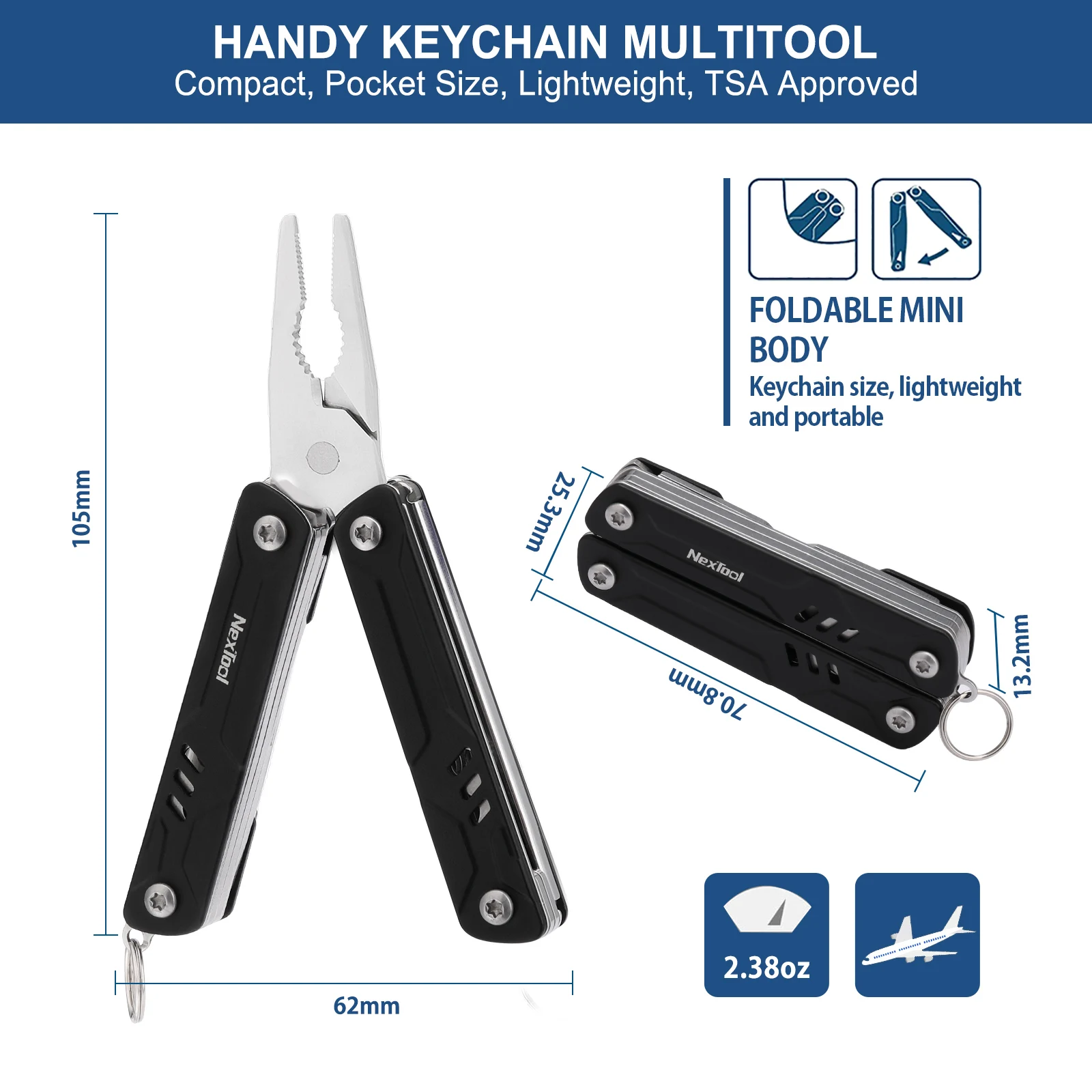 NexTool 10 In 1 Mini Sailor Pliers Lite Multi Tool Folding Scissors Screwdriver Portable EDC Outdoor Equipment Hand Tools