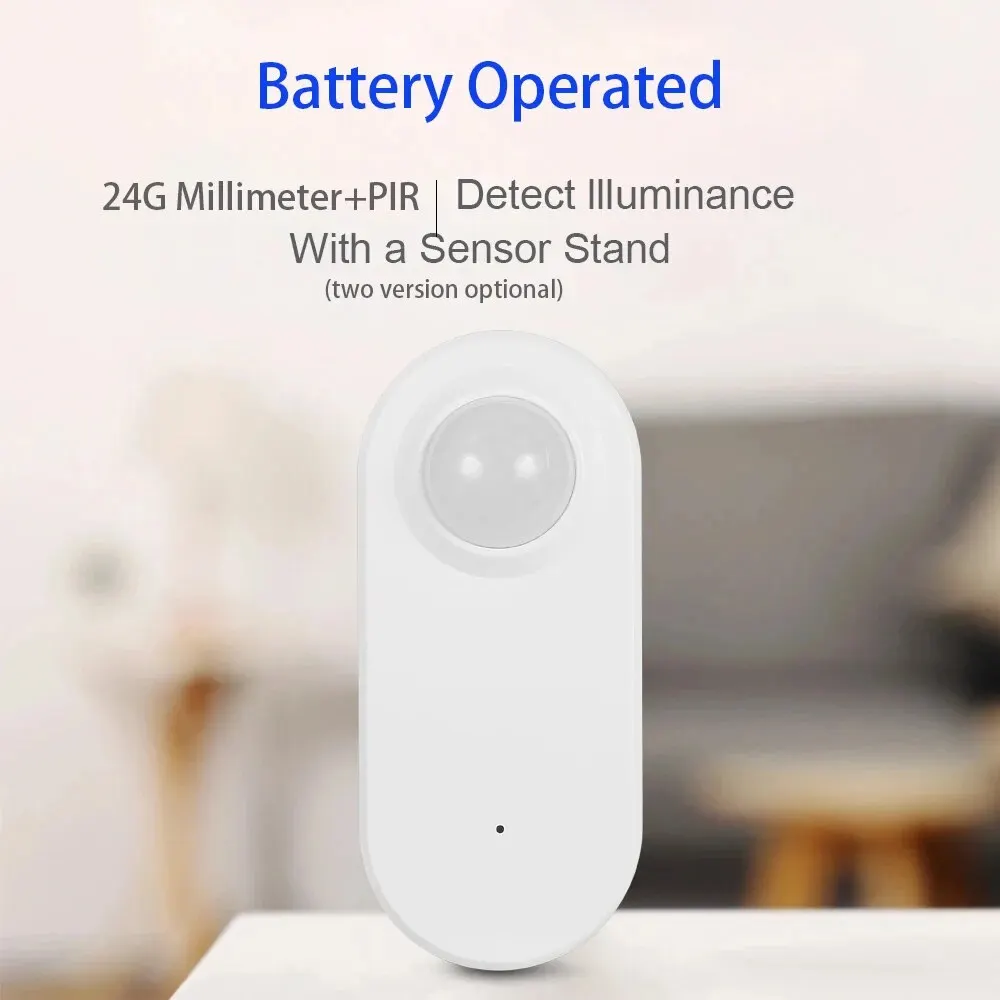 Tuya Zigbee Human Presence+ PIR Motion Detection Sensor Luminance Detector Battery Operated Support Zigbee2mqtt Home Assistant