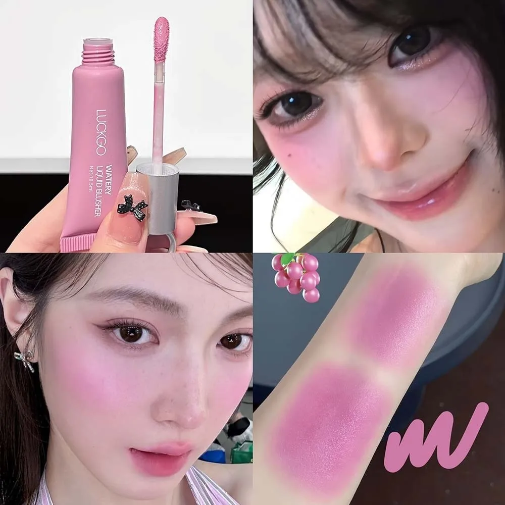 New Moisturizing Liquid Blusher Water Light Formula Monochrome Face Brightening Rouge Waterproof Long Lasting Cheek Tint Women