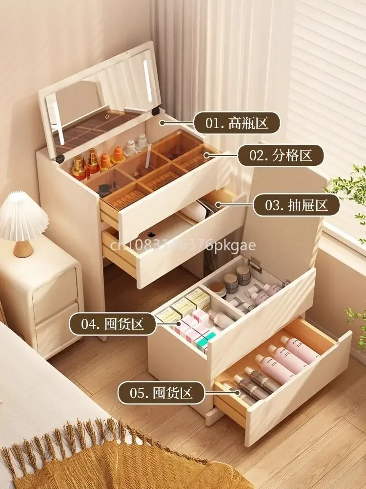 Cream Dressing Table Bedside Table One Modern Simple Dressing Table Bedroom Storage Bucket Cabinet Furniture Dressers