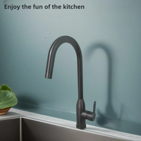Kitchen Accessories Household Sink Faucet Water Tap Kitchen Utensils Single Handle Tapware Matte Black 360-degree Rotation