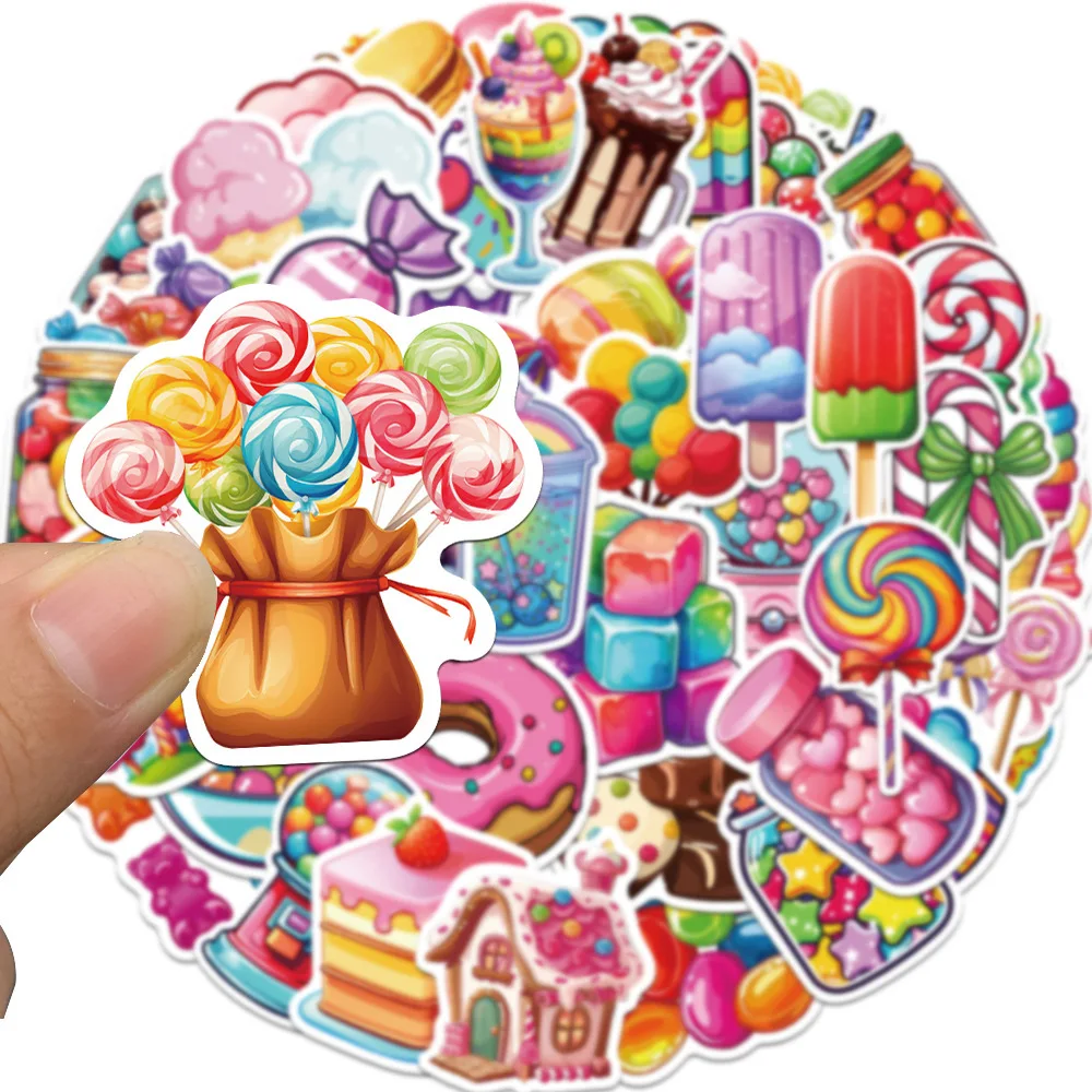 

10/30/50PCS Colorful Candy Stickers Cute Fun Doodle Decorative Stickers DIY Laptop Luggage Pencil Box Waterproof Decal Kids Toy