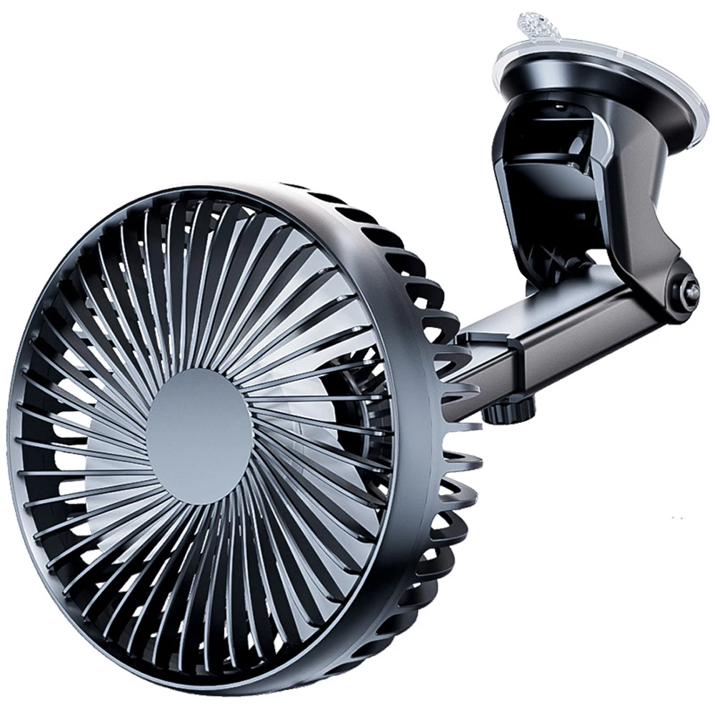 

12V 24V Car Cooling Fan 360 Degree Adjustable Suction Cup Windshield Desk Fan 3 Speeds Auto Cooler Air Fan Auto Usb Car Fan