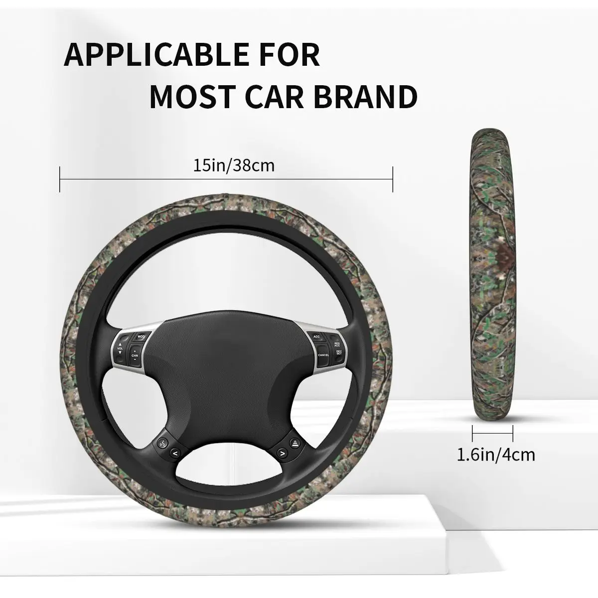37-38 Steering Wheel Covers Tree Camouflage Elastic Hunting Car-styling Elastische Car Accessories - view 5