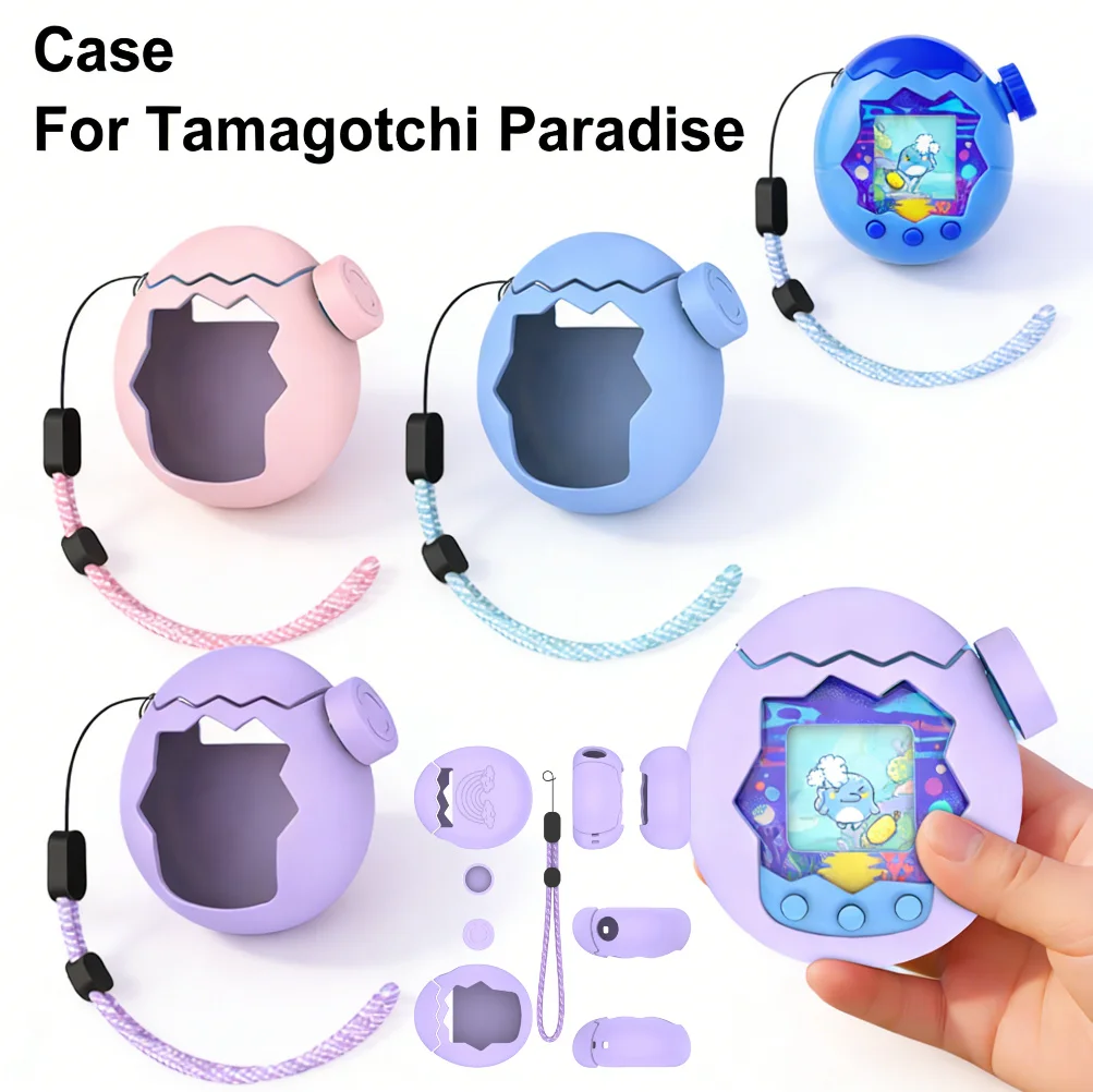 

Silicone Cover with Thumb Grips & Lanyard Soft Silicone Case Silicone Full Cover Case for Tamagotchi Paradise Game Accessories