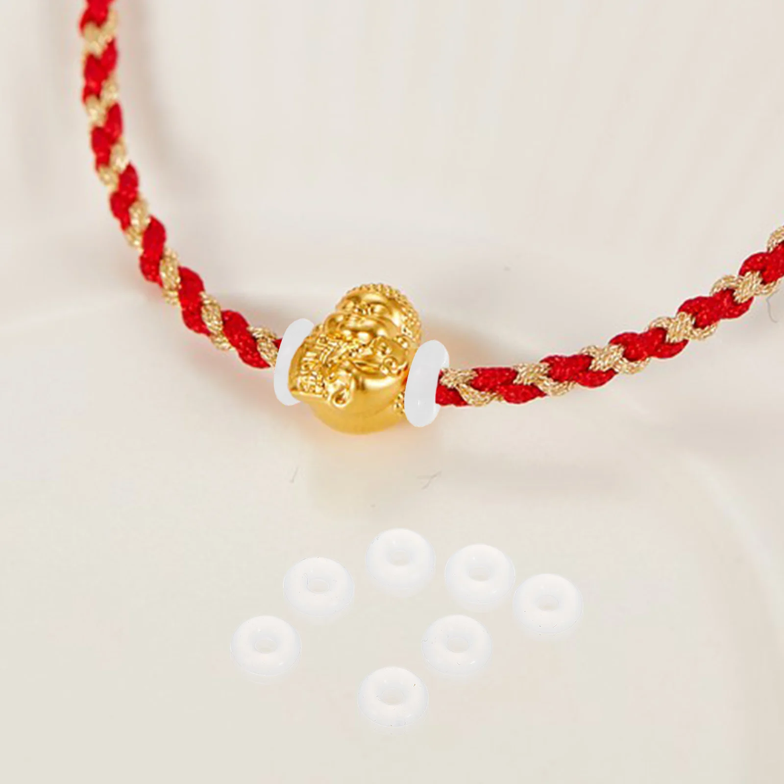 

100 Pcs Bracelet Positioning Beads Bracelets Antiskid Silicone Ring Diy Tool Stopper Spacer