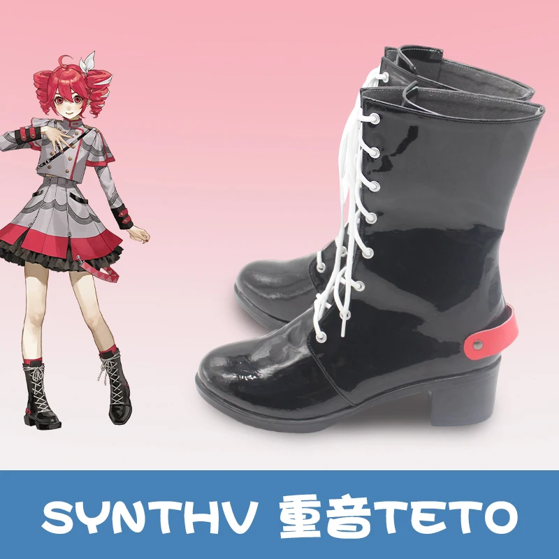 Buty do Cosplay Anime Kasane Teto, Botki Karnawałowe Halloween, Szyte na Miarę