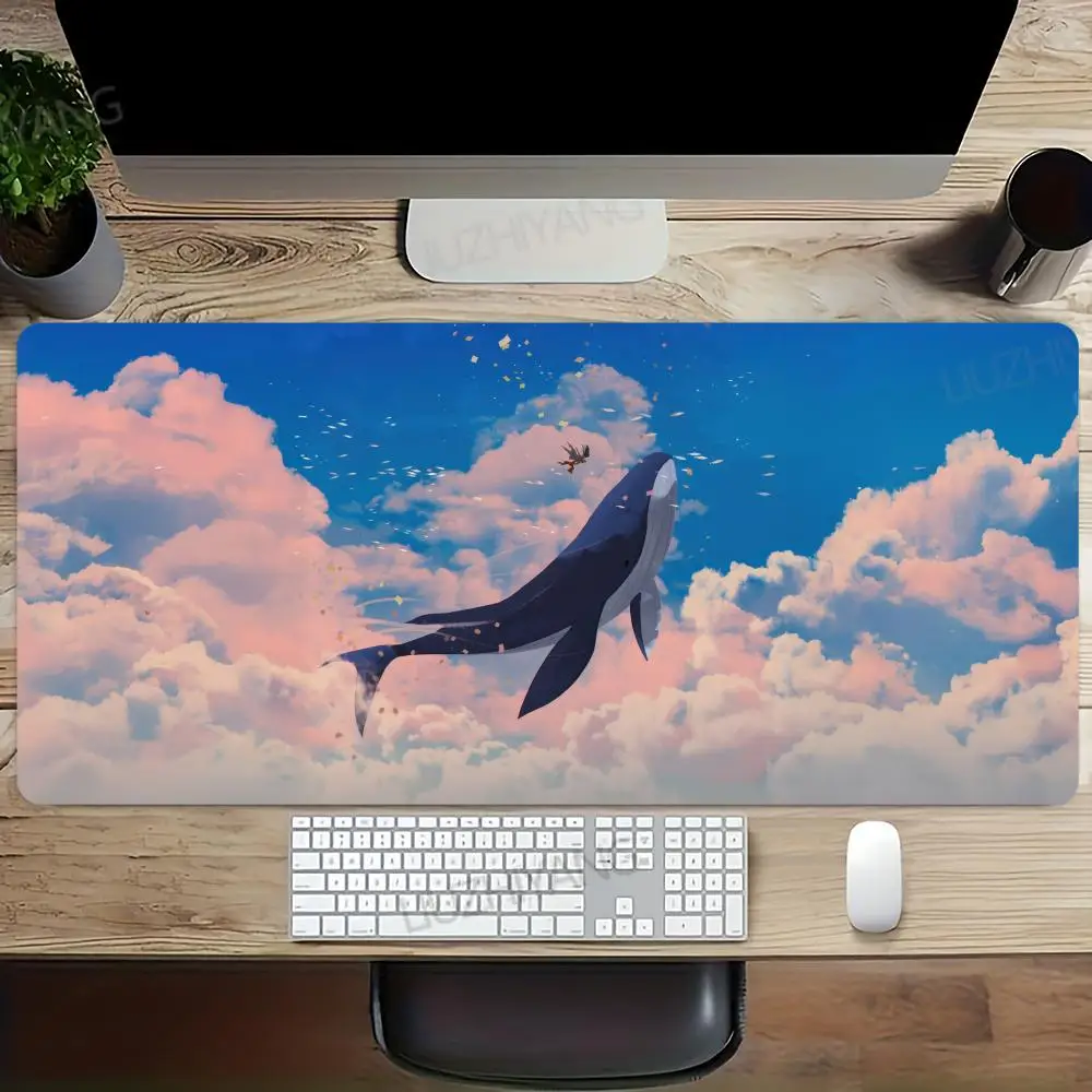 

Коврик для мыши Whale Cloud XXL, компьютерные аксессуары, офисные игровые настольные коврики, резиновые противоскользящие коврики для игровой клавиатуры, коврики для мыши, настольные коврики 40X90