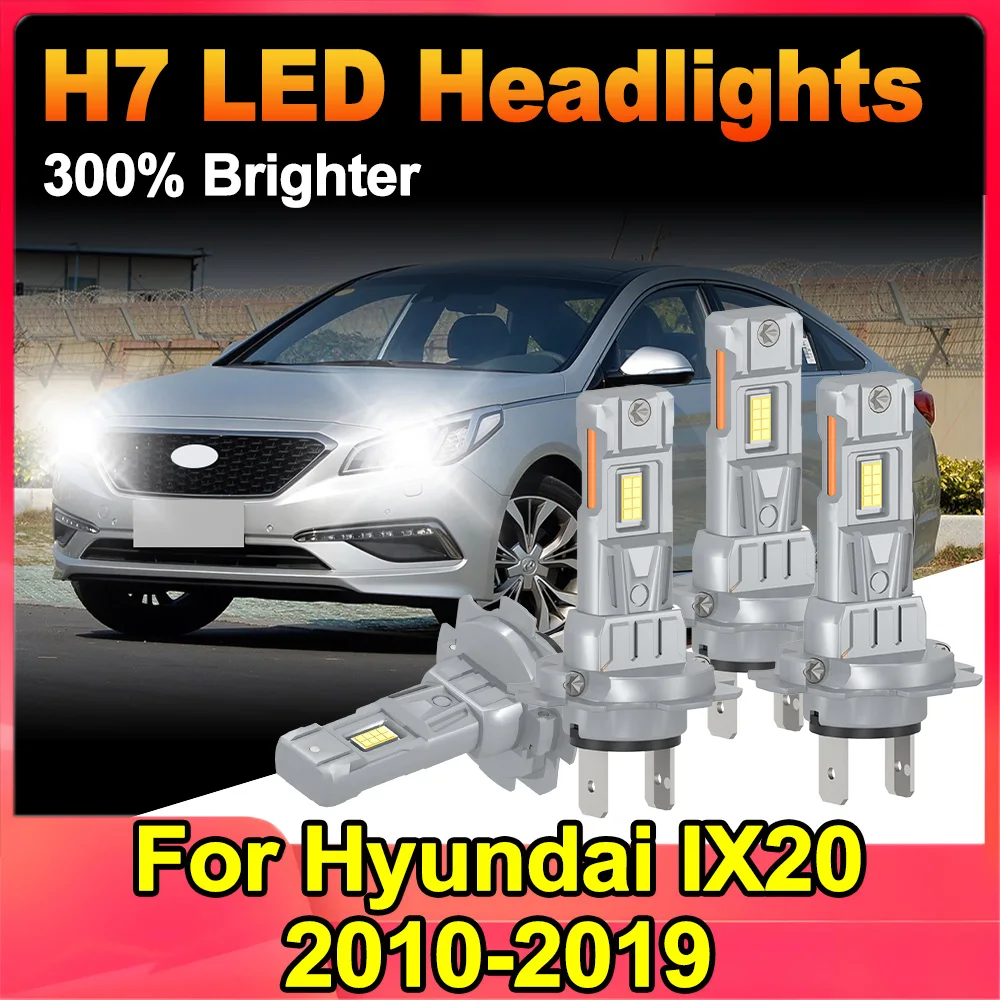 

Комплект светодиодных фар H7, комбинированные лампы дальнего ближнего света, супер яркий белый 6000K для Hyundai IX20 2010-2019, авто фары